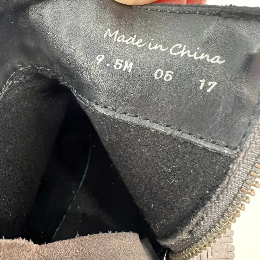 Jack Rogers Dylan Waterproof Ankle Bootie Womens 9.5M Gray Suede Leather Western